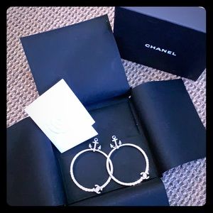 Chanel Studded Large Hooped Earrings
